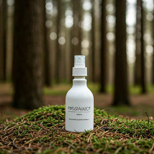 Product spray in forest